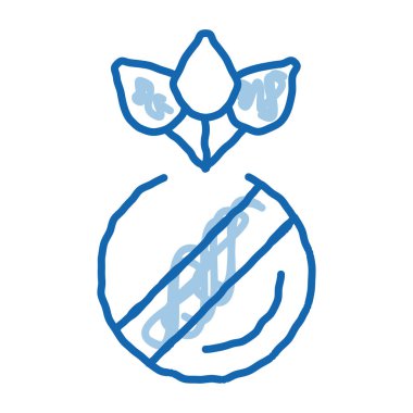 organik bitkisel haplar karalama ikonu el çizimi