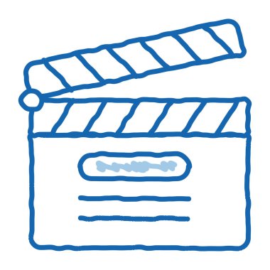 Klaket tahtası numaralandırma karalama simgesi el çizimi illüstrasyon