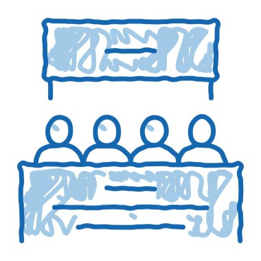 Çok ırklı insanlar karalama simgesiyle tanışır el çizimi illüstrasyon