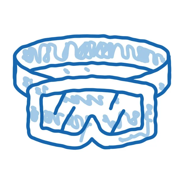 Lyžařské ochranné brýle čmáranice ikona ručně kreslené ilustrace — Stockový vektor