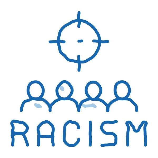 Racism target aim doodle icon hand drawn illustration — Stock Vector