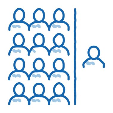 Nüfus başına insan bunaması karalama simgesi elle çizilmiş resimleme