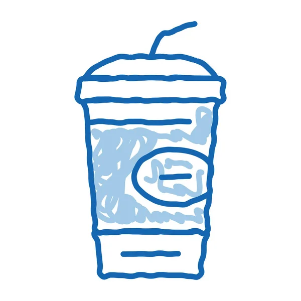 Drink Cup Doodle Ikone handgezeichnete Illustration — Stockvektor