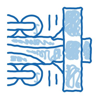 Ahşap gövde öğütme karalama simgesi el çizimi illüstrasyon