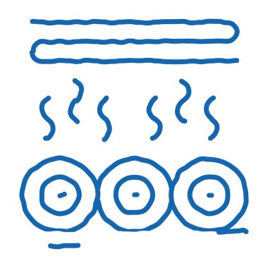 Tahta gövde kurutma karalama simgesi elle çizilmiş illüstrasyon