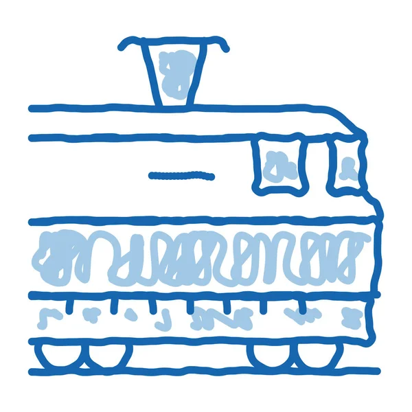 Elektryczny pociąg doodle ikona ręcznie rysowane ilustracja — Wektor stockowy
