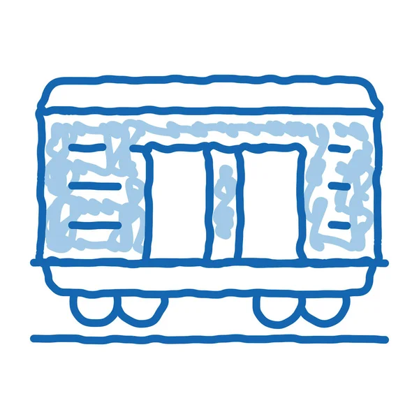 Vagón de mercancías garabato icono dibujado a mano ilustración — Vector de stock
