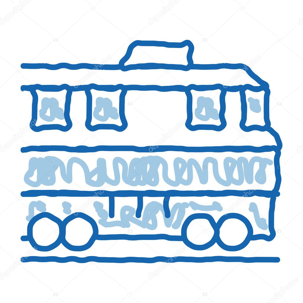 train transportation doodle icon hand drawn illustration