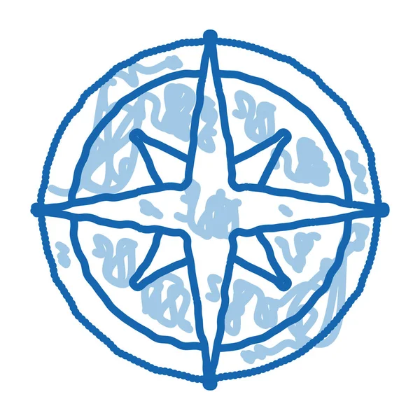 Kompas znak doodle ikona ręcznie rysowane ilustracja — Wektor stockowy