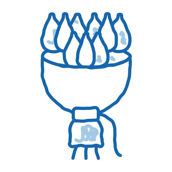 Λουλούδι μπουκέτο doodle εικονίδιο ζωγραφισμένα στο χέρι εικόνα — Διανυσματικό Αρχείο