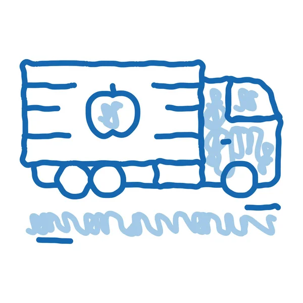 Fruto entrega carga doodle ícone mão desenhada ilustração — Vetor de Stock