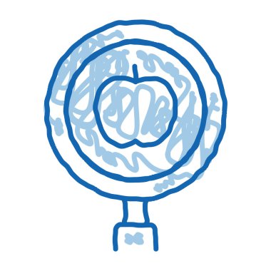 Elma araştırması karalama simgesi elle çizilmiş illüstrasyon