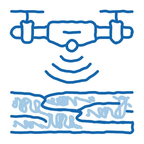 Drone altura sensor doodle icono dibujado a mano ilustración — Archivo Imágenes Vectoriales