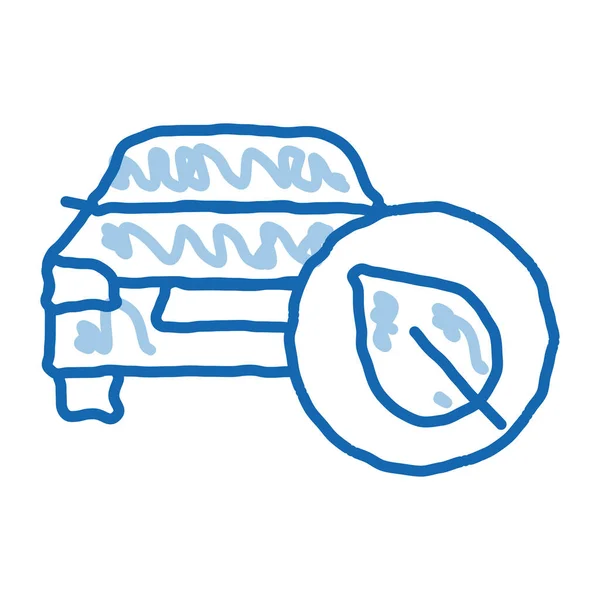 Elektro eco auto čmáranice ikona ručně kreslené ilustrace — Stockový vektor
