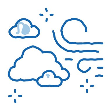 koku temiz hava karalama simgesi el çizimi illüstrasyon