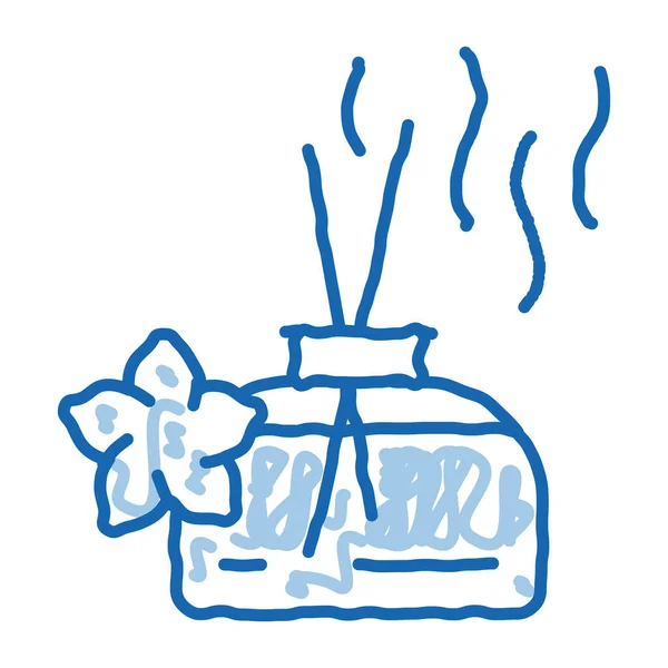 Aroma geur parfum stok doodle pictogram hand getekend illustratie — Stockvector