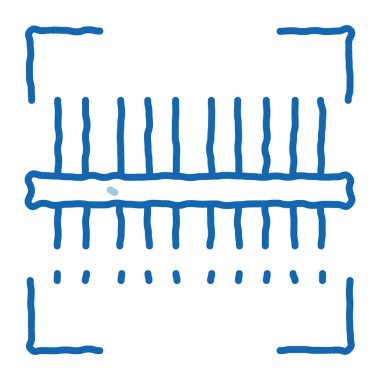 Web mağazası taraması barkod karalama simgesi elle çizilmiş illüstrasyon