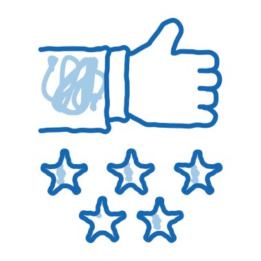 Web mağazası gibi yıldızlar karalama simgesi el çizimi illüstrasyon