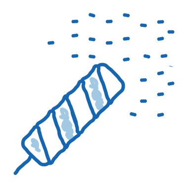 Havai fişek krakeri karalama simgesi elle çizilmiş illüstrasyon