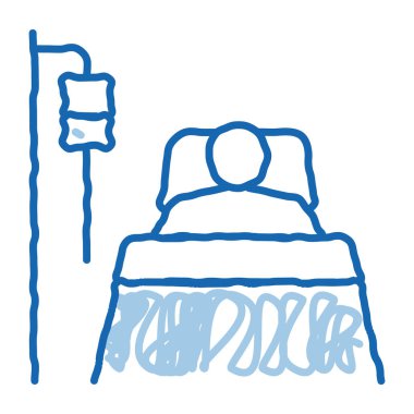 Resüsitasyon karalama simgesi el çizimi illüstrasyonunda hasta