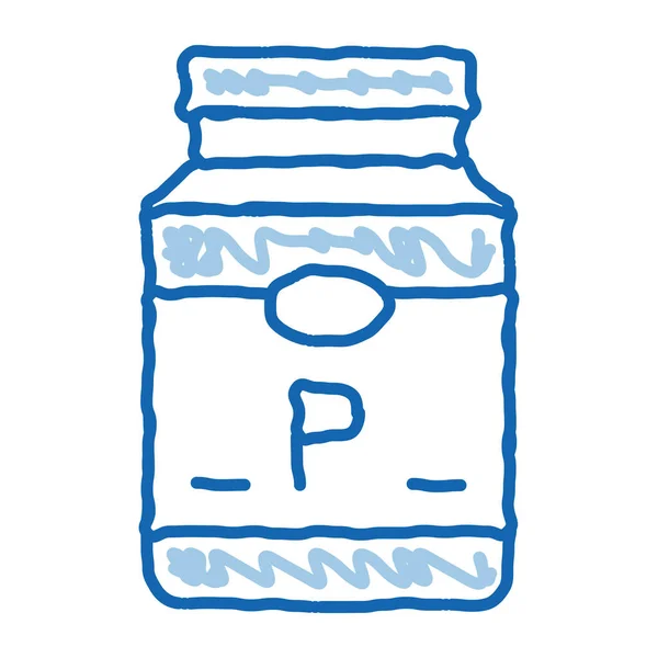 Bottiglia di proteine di soia icona doodle illustrazione disegnata a mano — Vettoriale Stock