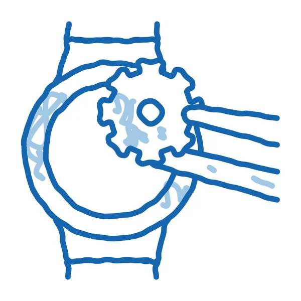 Zegarek zmiana biegów ikona doodle ręcznie rysowane ilustracja — Wektor stockowy
