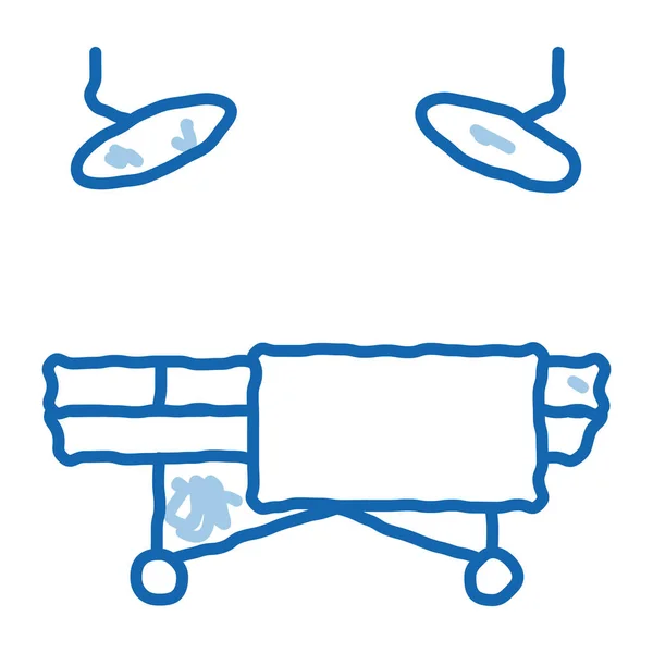 Хірургічний стіл каракулі значок рука намальована ілюстрація — стоковий вектор