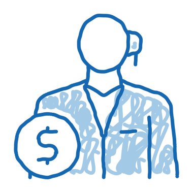 Muhasebeci mesleği karalama simgesi el çizimi çizimi