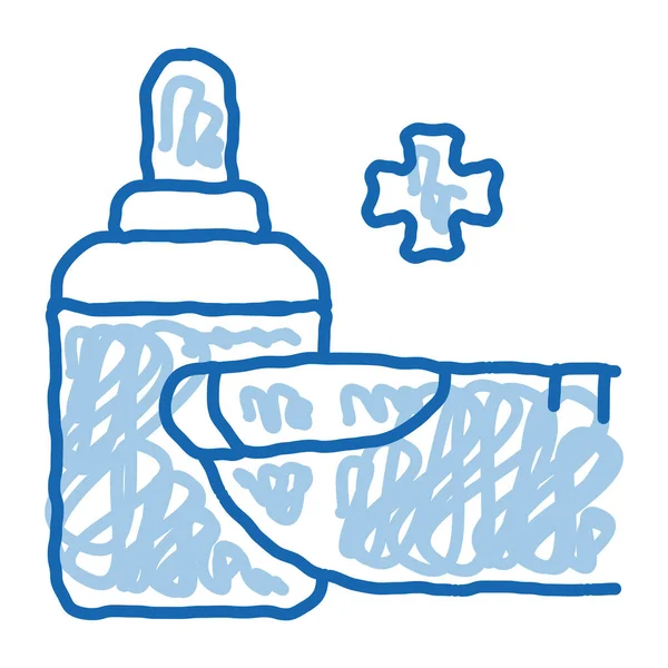 Köröm kezelés folyékony doodle ikon kézzel rajzolt illusztráció — Stock Vector