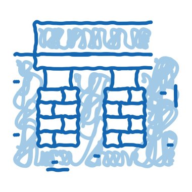 house Foundation doodle simgesi el çizimi illüstrasyon