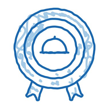 yemek dağıtım madalyası karalama ikonu el çizimi