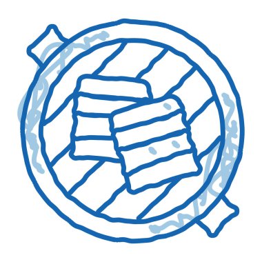 bbq domuz pastırması karalama ikonu elle çizilmiş illüstrasyon