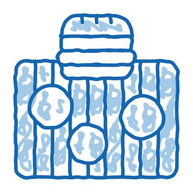 bbq burger karalama ikonu için eti elle çizilmiş illüstrasyon