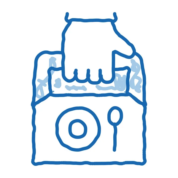 Entrega recipiente de alimentos doodle ícone mão desenhada ilustração — Vetor de Stock