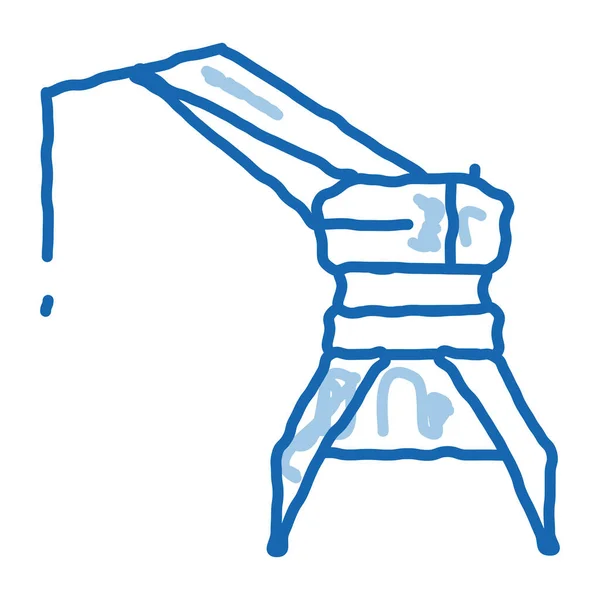 Żuraw wieża doodle ikona ręcznie rysowane ilustracja — Wektor stockowy