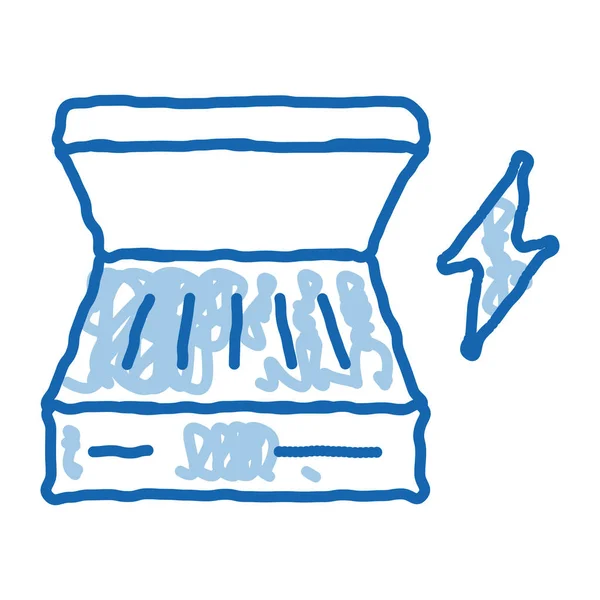 Elektrische bbq doodle pictogram hand getekend illustratie — Stockvector