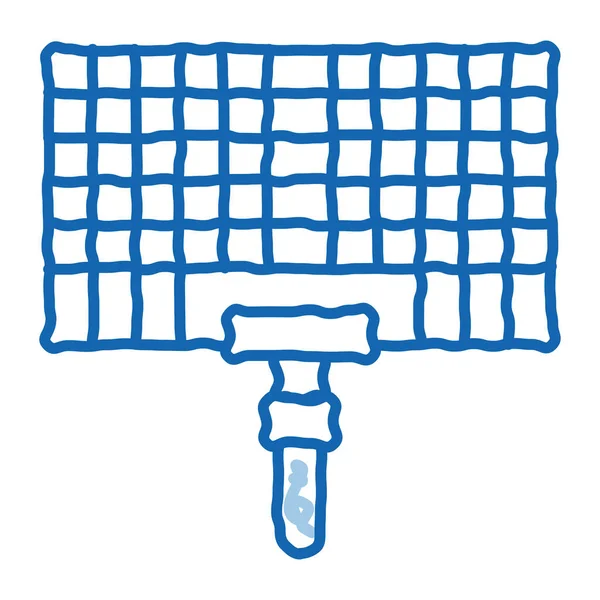 BBQ Grid Doodle Ikone handgezeichnete Illustration — Stockvektor