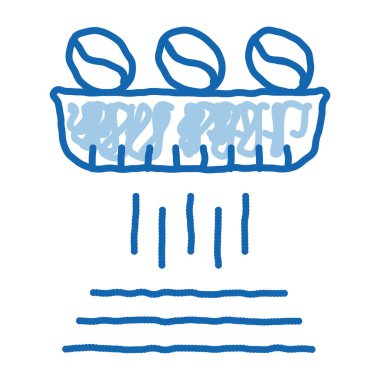 Kahve çekirdekleri öğütüyor, resim çiziyor.