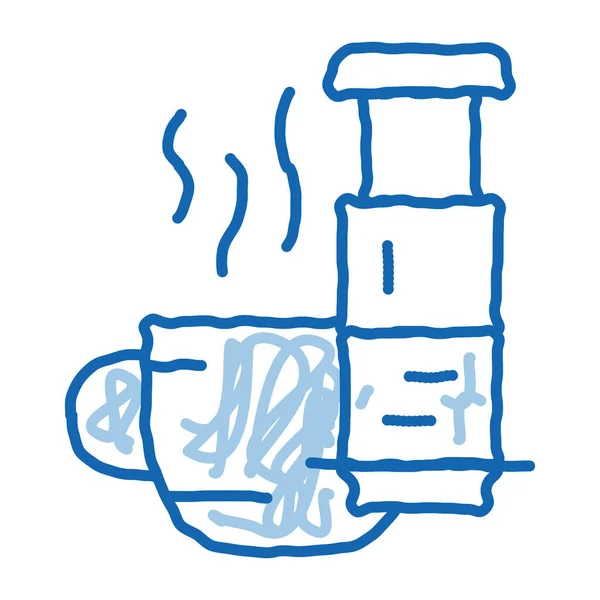 Καφέ μπαχαρικά doodle εικονίδιο ζωγραφισμένα στο χέρι εικόνα — Διανυσματικό Αρχείο