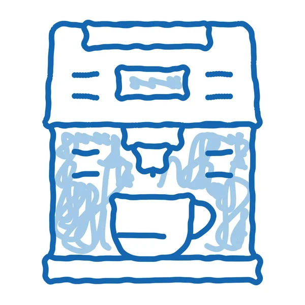 Kaffeemaschine Gadget Doodle Ikone handgezeichnete Illustration — Stockvektor