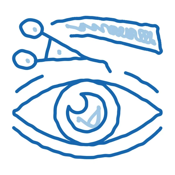 Augenlidchirurgie Werkzeug Doodle Symbol handgezeichnete Illustration — Stockvektor