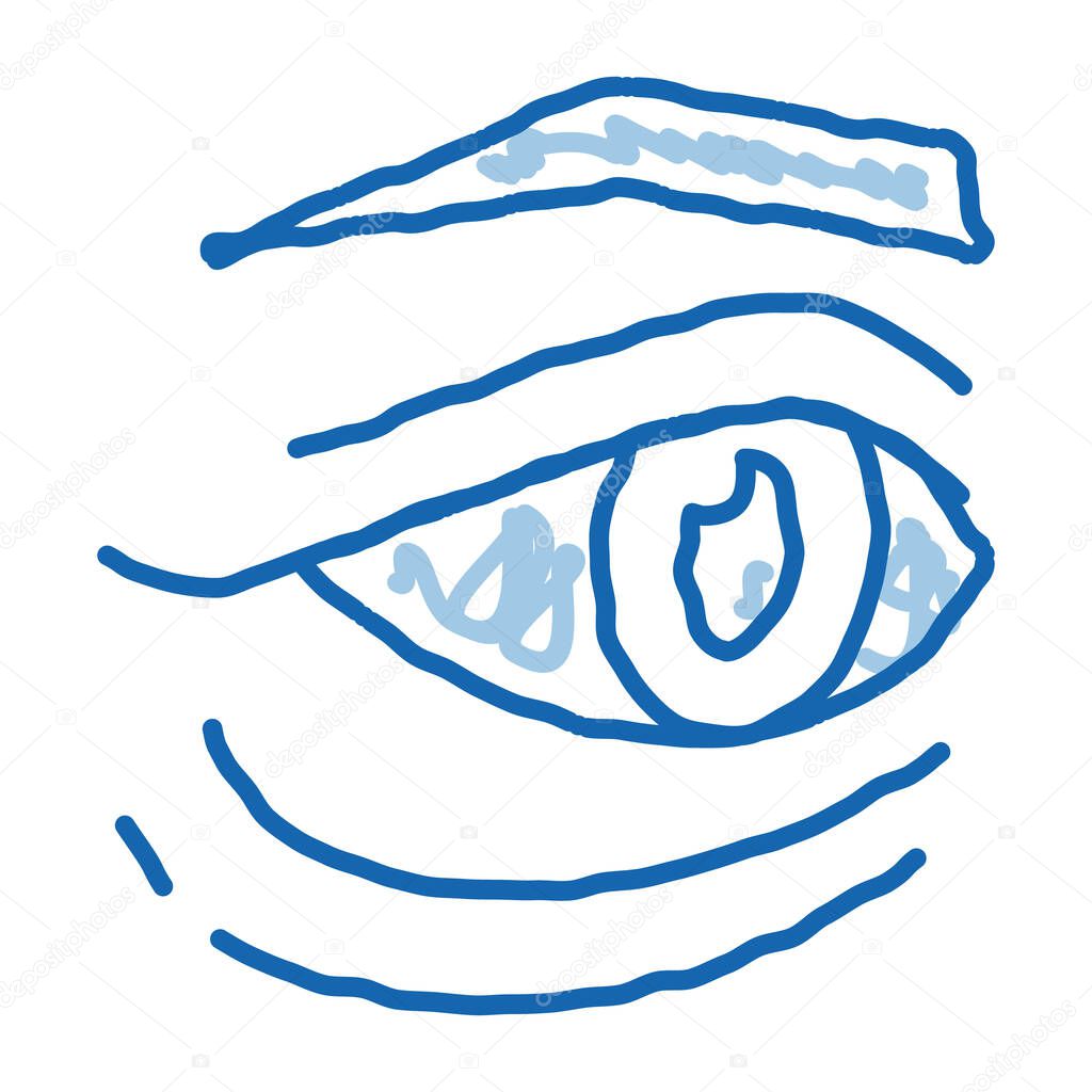 bags under eyes doodle icon hand drawn illustration