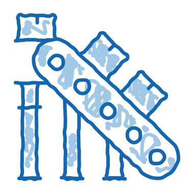 Taşıyıcı bant karalama simgesi elle çizilmiş illüstrasyon