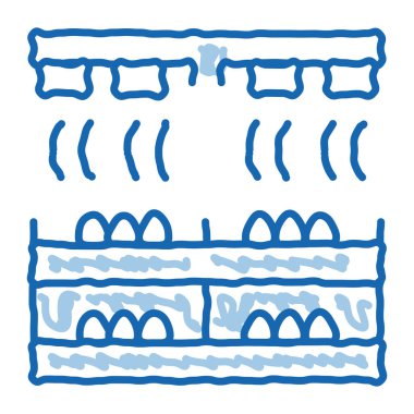 Mantar çiftliği ısıtma karalama simgesi elle çizilmiş illüstrasyon
