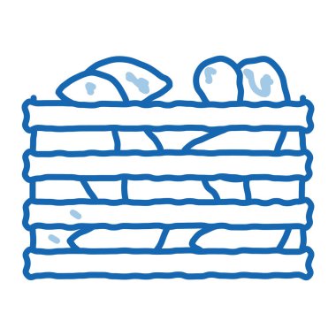 mantar ahşap kutu simgesi vektör taslağı çizimi