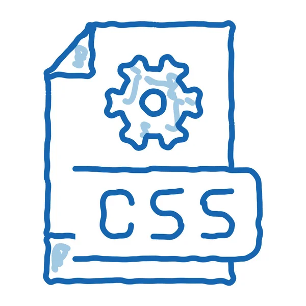 Front end css código garabato icono dibujado a mano ilustración — Archivo Imágenes Vectoriales