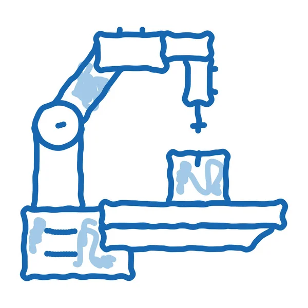 Tecnología de fabricación garabato icono dibujado a mano ilustración — Vector de stock