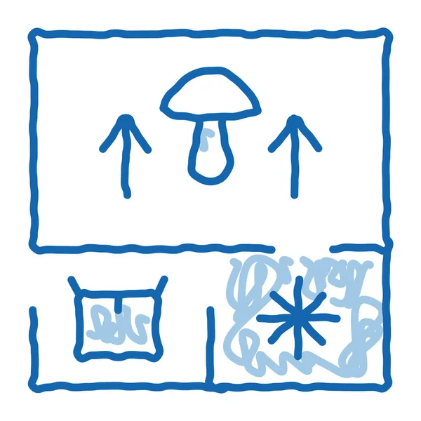 Cogumelo fazenda planejamento doodle ícone mão desenhada ilustração — Vetor de Stock