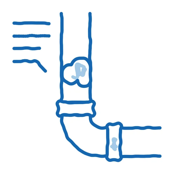 Tubo entupido doodle ícone mão desenhada ilustração — Vetor de Stock