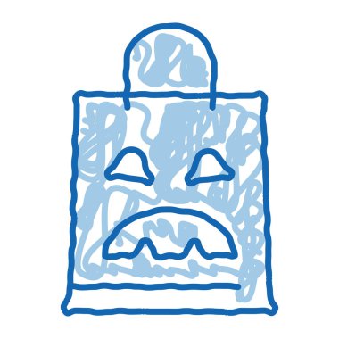 Cadılar bayramı çantası karalama simgesi elle çizilmiş illüstrasyon